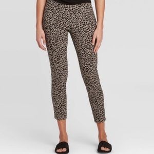 Animal Print High-Rise Skinny Ankle Work Pants